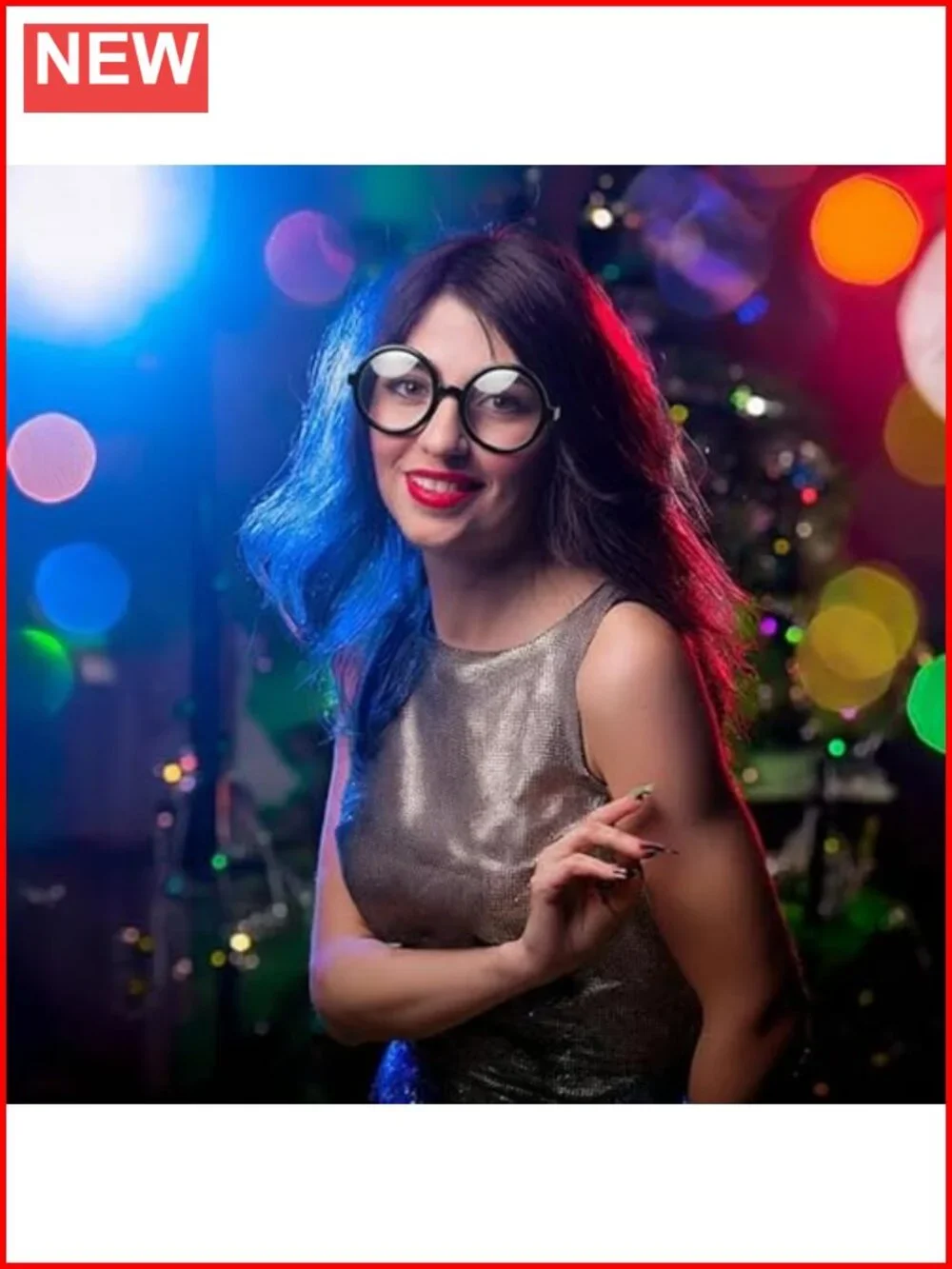 Round Nerd Costume Glasses Black Plastic Retro Circle Frames